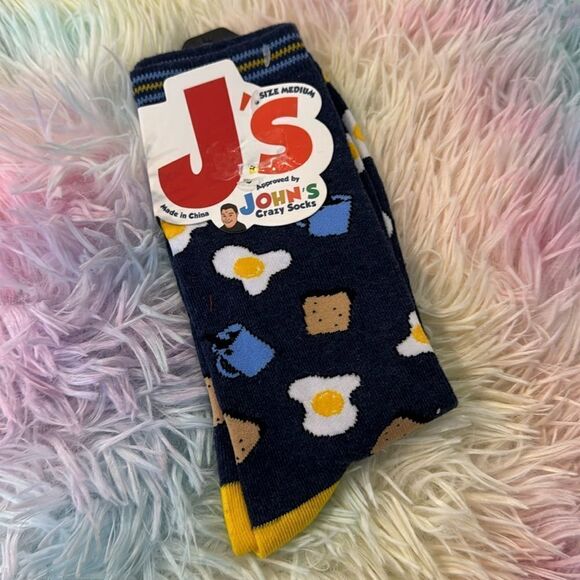 J's John's crazy socks  eggs & coffee - Picture 1 of 3